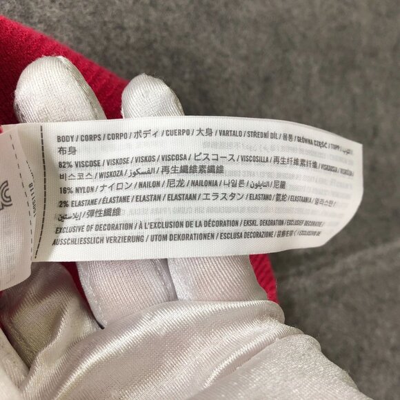 Abercrombie & Fitch Cropped Knit Cami Top Womens S Pink Ribbed Tank Cross Back - Picture 8 of 10